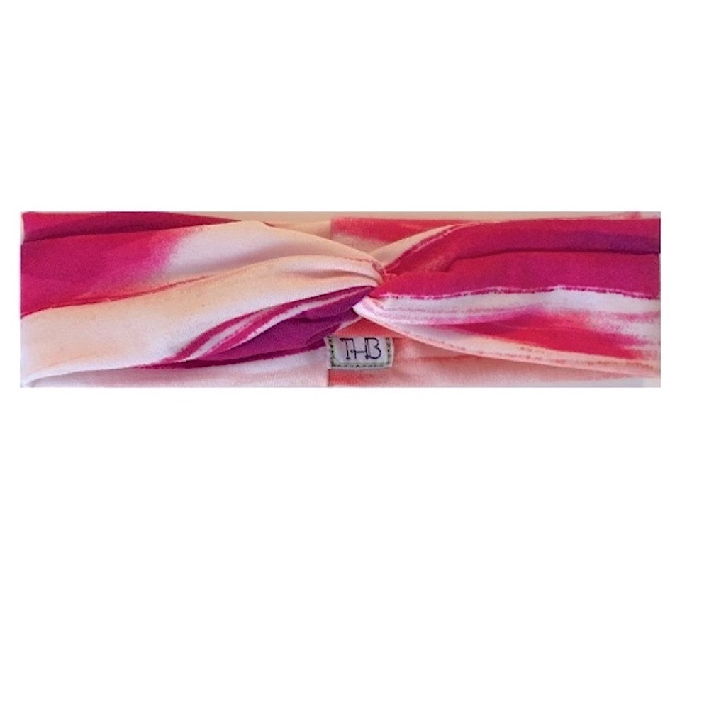 4/$20 THB Hand Made Jersey Turban in Magenta print